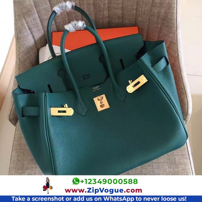 Hermes Malachite Clemence Birkin 35cm Lushentic AAAAA Grade Replica - Image 2