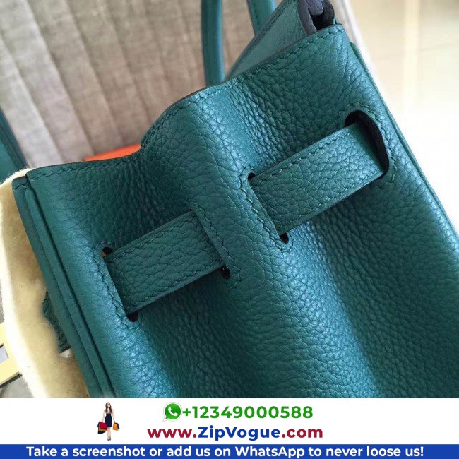 Hermes Malachite Clemence Birkin 35cm Lushentic AAAAA Grade Replica - Image 5
