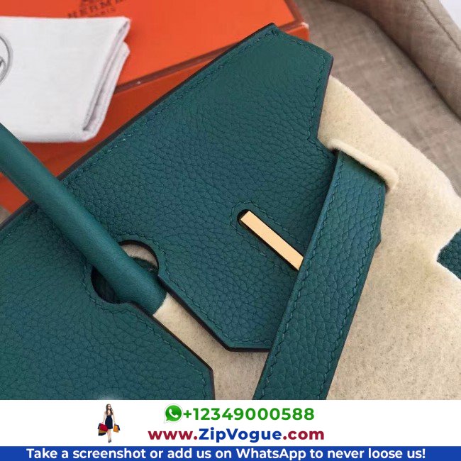 Hermes Malachite Clemence Birkin 35cm Lushentic AAAAA Grade Replica - Image 8