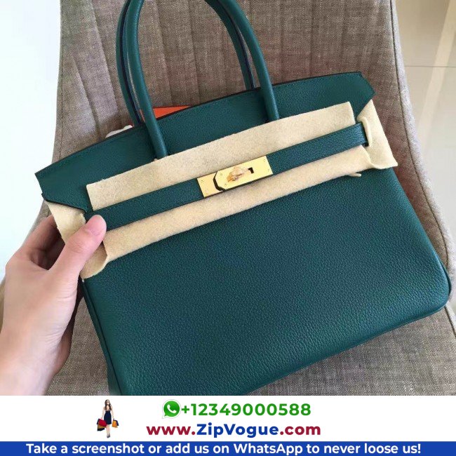 Hermes Malachite Clemence Birkin 35cm Lushentic AAAAA Grade Replica