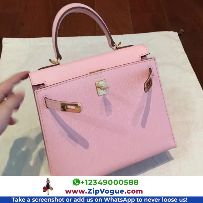 Hermes Pink Epsom Kelly 25cm Sellier Lushentic AAAAA Grade Replica - Image 4