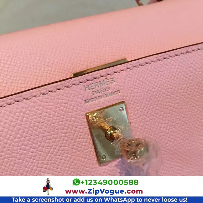 Hermes Pink Epsom Kelly 25cm Sellier Lushentic AAAAA Grade Replica - Image 5