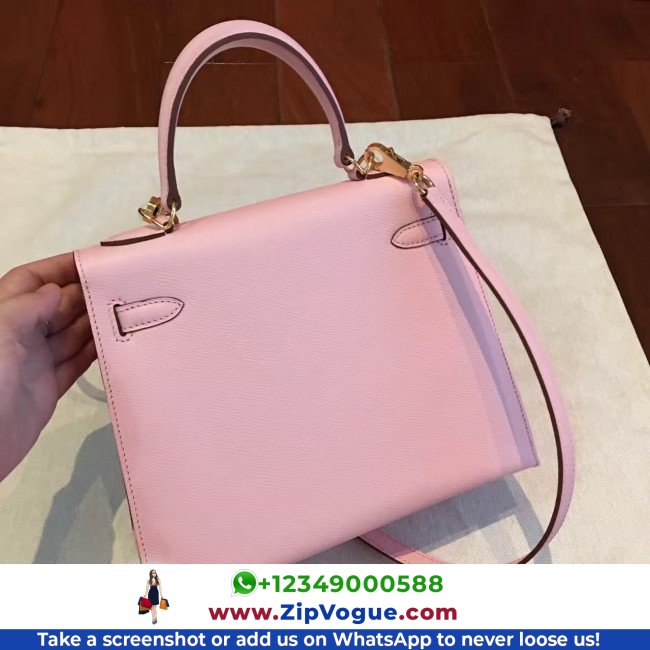 Hermes Pink Epsom Kelly 25cm Sellier Lushentic AAAAA Grade Replica - Image 7