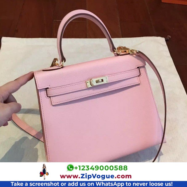Hermes Pink Epsom Kelly 25cm Sellier Lushentic AAAAA Grade Replica