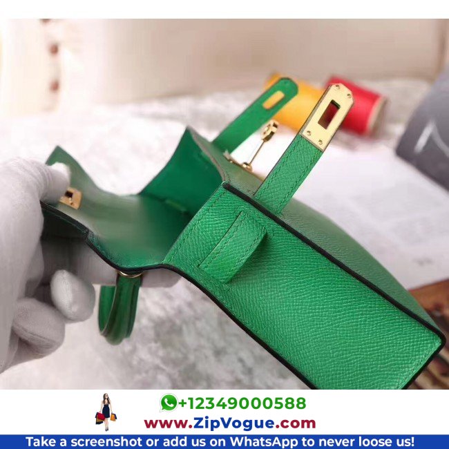 Hermes Bamboo Epsom Kelly Mini II 20cm Lushentic AAAAA Grade Replica - Image 2