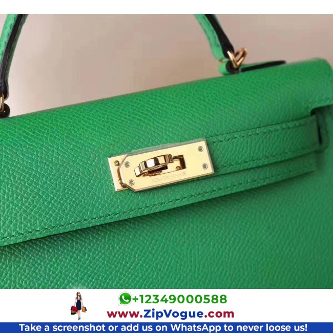 Hermes Bamboo Epsom Kelly Mini II 20cm Lushentic AAAAA Grade Replica - Image 5