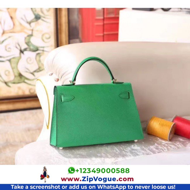 Hermes Bamboo Epsom Kelly Mini II 20cm Lushentic AAAAA Grade Replica - Image 6