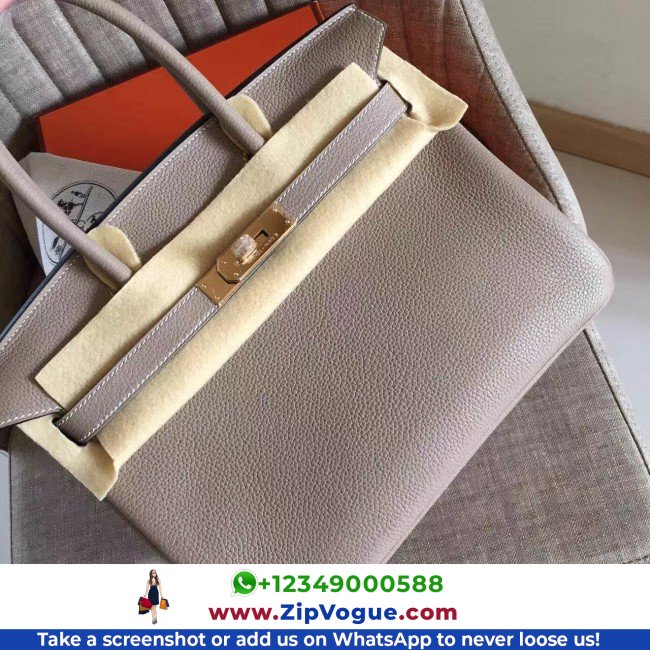 Hermes Grey Clemence Birkin 30cm Lushentic AAAAA Grade Replica - Image 3