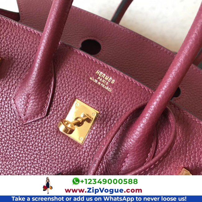 Hermes Ruby Clemence Birkin 25cm Lushentic Grade Replica - Image 5