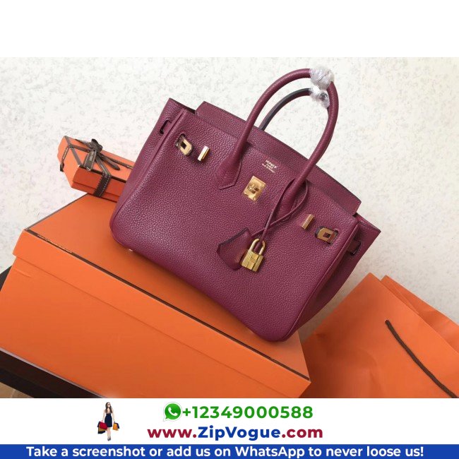 Hermes Ruby Clemence Birkin 25cm Lushentic Grade Replica