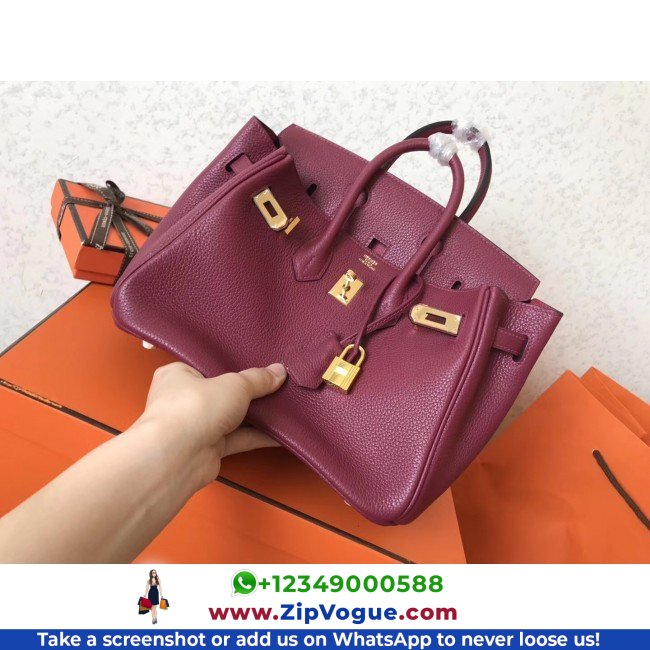Hermes Ruby Clemence Birkin 25cm Lushentic Grade Replica - Image 2