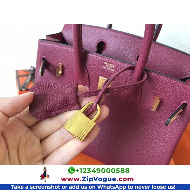 Hermes Ruby Clemence Birkin 25cm Lushentic Grade Replica - Image 6