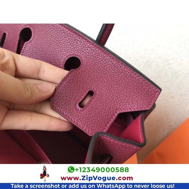 Hermes Ruby Clemence Birkin 25cm Lushentic Grade Replica - Image 9