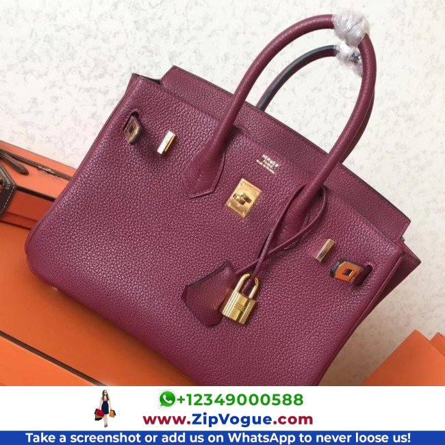 Hermes Ruby Clemence Birkin 25cm Lushentic Grade Replica - Image 4