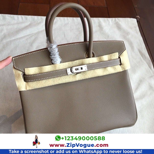 Hermes Etoupe Epsom Birkin 25cm Lushentic AAAAA Grade Replica