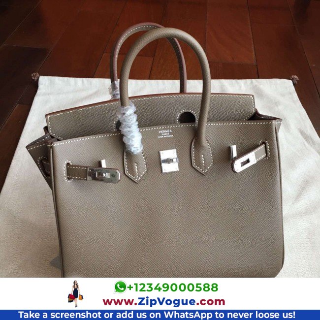 Hermes Etoupe Epsom Birkin 25cm Lushentic AAAAA Grade Replica - Image 4