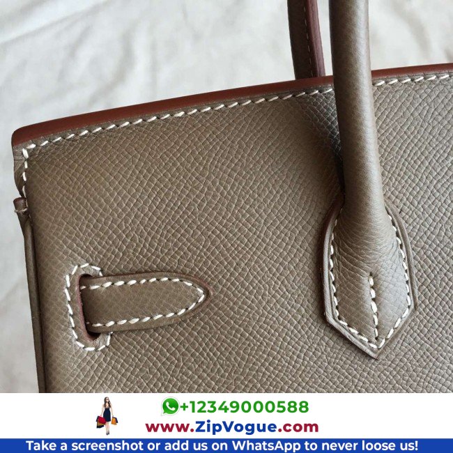 Hermes Etoupe Epsom Birkin 25cm Lushentic AAAAA Grade Replica - Image 5