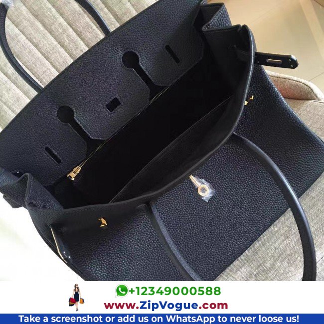 Hermes Black Clemence Birkin 30cm Lushentic AAAAA Grade Replica - Image 2