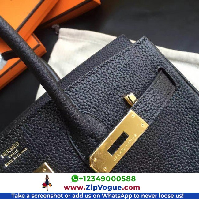 Hermes Black Clemence Birkin 30cm Lushentic AAAAA Grade Replica - Image 3