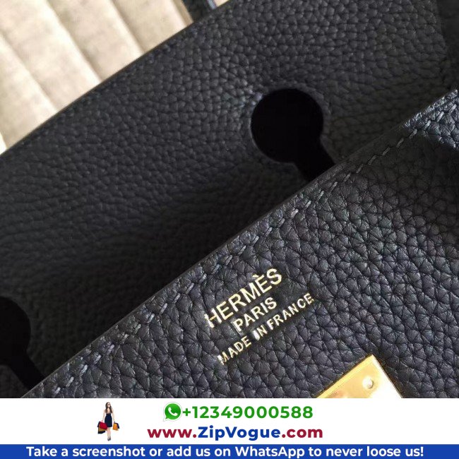 Hermes Black Clemence Birkin 30cm Lushentic AAAAA Grade Replica - Image 6