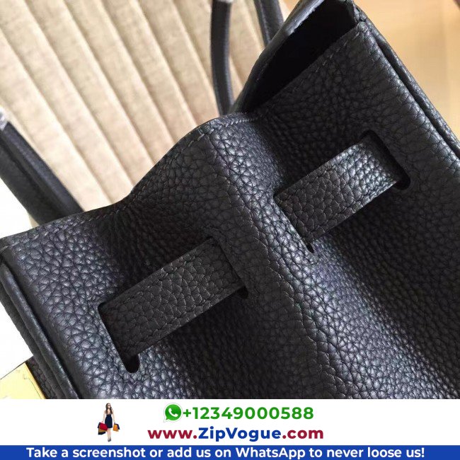 Hermes Black Clemence Birkin 30cm Lushentic AAAAA Grade Replica - Image 8