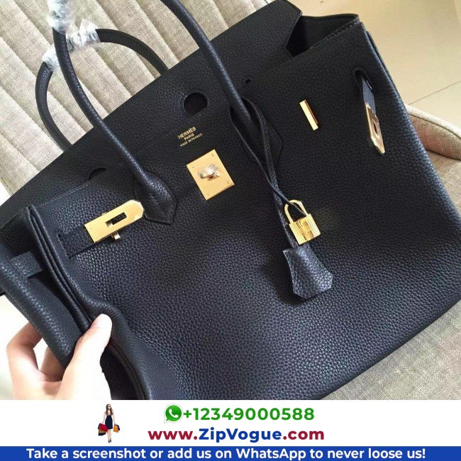 Hermes Black Clemence Birkin 30cm Lushentic AAAAA Grade Replica - Image 9