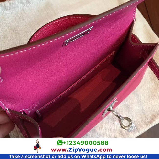 Hermes Rose Red Epsom Kelly Mini II 20cm Lushentic AAAAA Grade Replica - Image 2