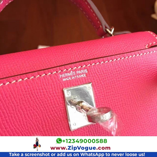 Hermes Rose Red Epsom Kelly Mini II 20cm Lushentic AAAAA Grade Replica - Image 3