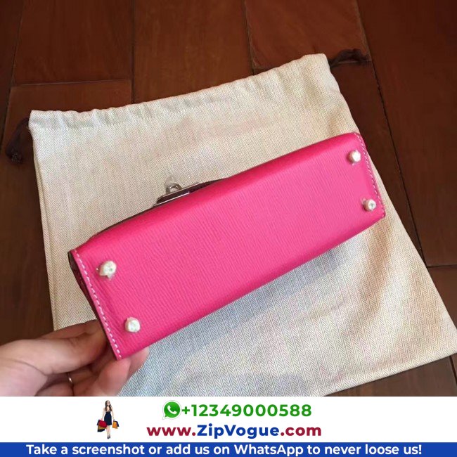 Hermes Rose Red Epsom Kelly Mini II 20cm Lushentic AAAAA Grade Replica - Image 8