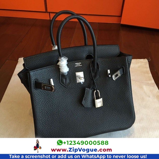 Hermes Black Clemence Birkin 25cm Lushentic Grade Replica - Image 3