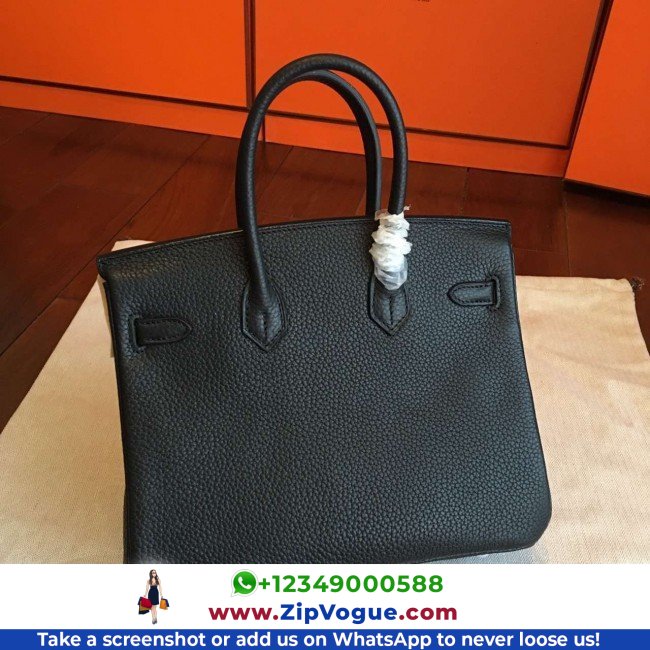 Hermes Black Clemence Birkin 25cm Lushentic Grade Replica - Image 4