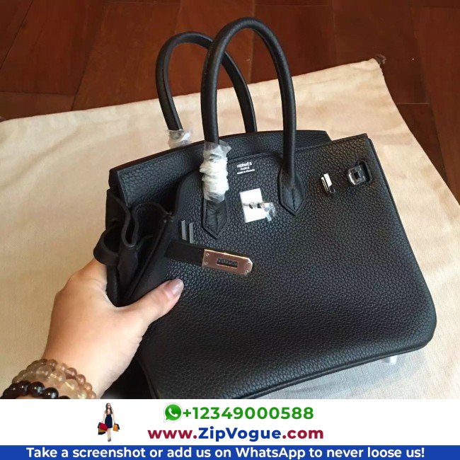 Hermes Black Clemence Birkin 25cm Lushentic Grade Replica - Image 5