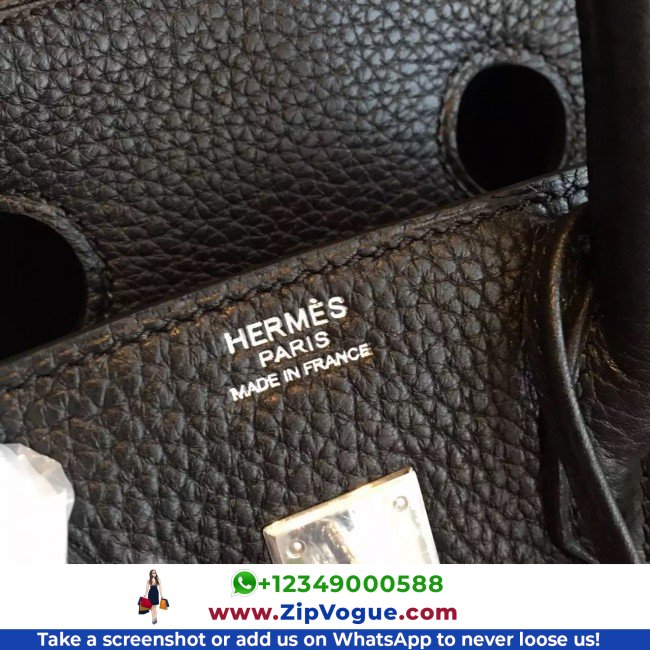 Hermes Black Clemence Birkin 25cm Lushentic Grade Replica - Image 6