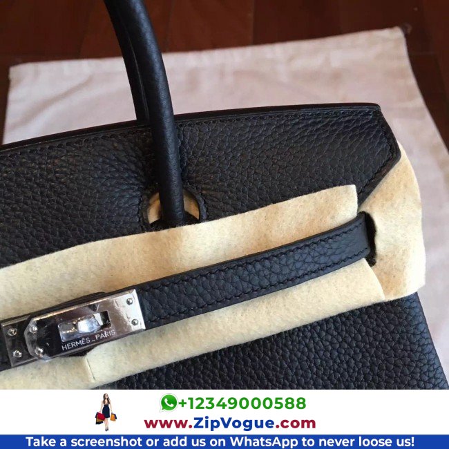 Hermes Black Clemence Birkin 25cm Lushentic Grade Replica - Image 7