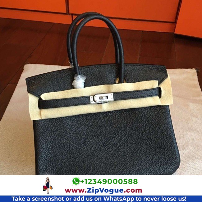 Hermes Black Clemence Birkin 25cm Lushentic Grade Replica