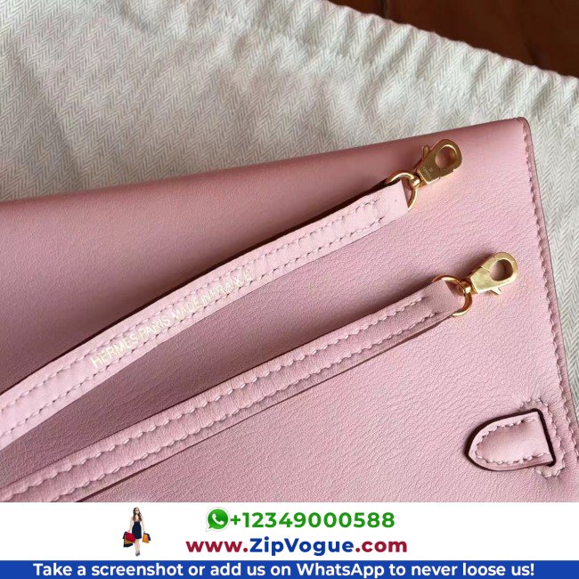 Hermes Rose Dragee Swift Kelly Mini II 20cm Lushentic AAAAA Grade Replica - Image 2
