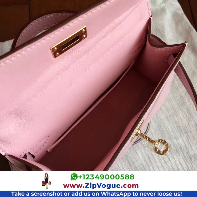 Hermes Rose Dragee Swift Kelly Mini II 20cm Lushentic AAAAA Grade Replica - Image 3
