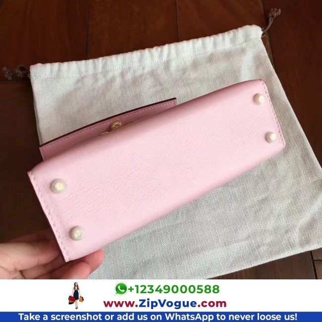 Hermes Rose Dragee Swift Kelly Mini II 20cm Lushentic AAAAA Grade Replica - Image 5