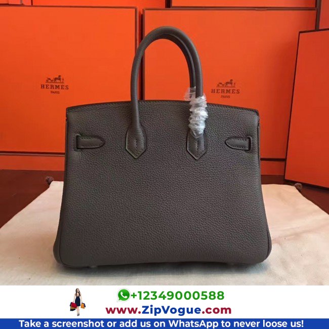 Hermes Vert Gris Clemence Birkin 25cm Lushentic AAAAA Grade Replica - Image 5