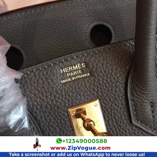 Hermes Vert Gris Clemence Birkin 25cm Lushentic AAAAA Grade Replica - Image 2