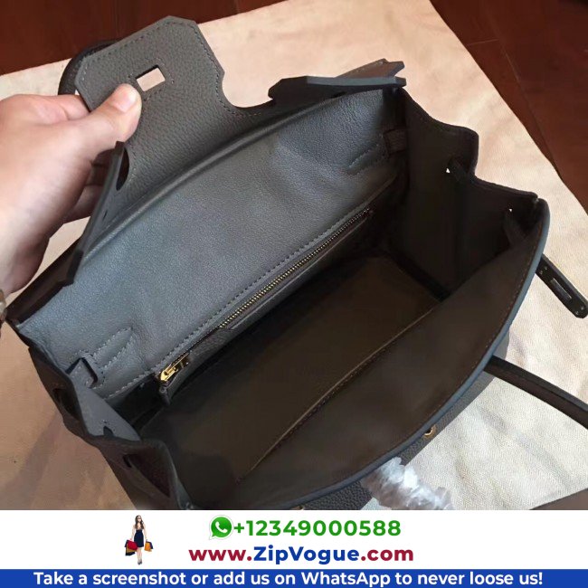 Hermes Vert Gris Clemence Birkin 25cm Lushentic AAAAA Grade Replica - Image 6