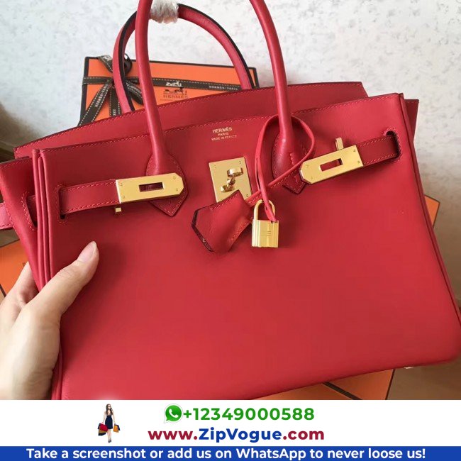 Hermes Red Swift Birkin 30cm Lushentic AAAAA Grade Replica - Image 5