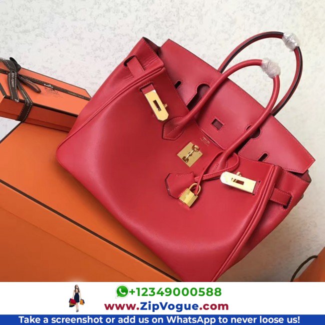 Hermes Red Swift Birkin 30cm Lushentic AAAAA Grade Replica - Image 2