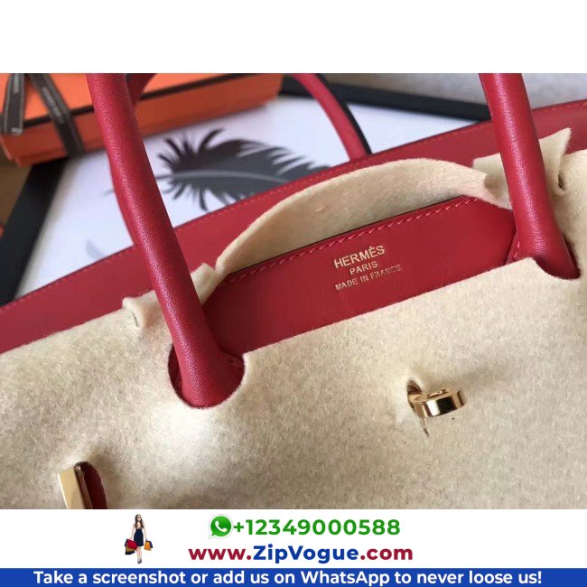 Hermes Red Swift Birkin 30cm Lushentic AAAAA Grade Replica - Image 6