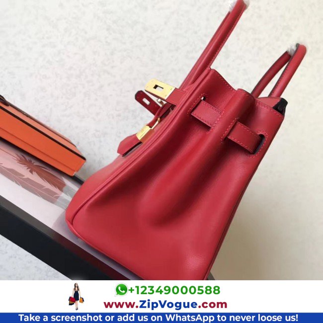 Hermes Red Swift Birkin 30cm Lushentic AAAAA Grade Replica - Image 7