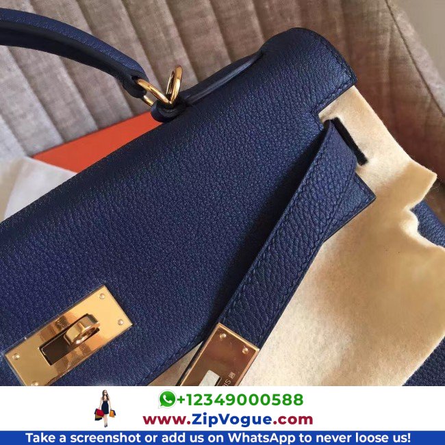 Hermes Sapphire Clemence Kelly Retourne 32cm Lushentic AAAAA Grade Replica - Image 3