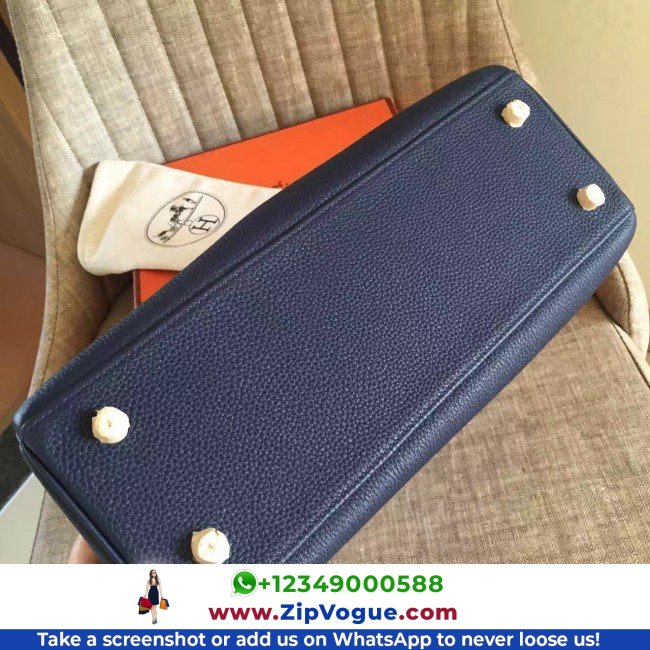 Hermes Sapphire Clemence Kelly Retourne 32cm Lushentic AAAAA Grade Replica - Image 4