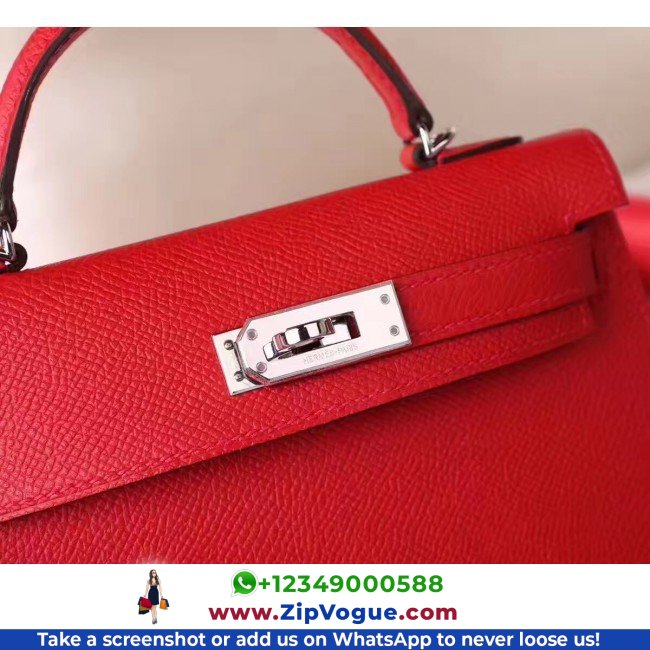 Hermes Red Epsom Kelly Mini II 20cm Lushentic AAAAA Grade Replica - Image 5
