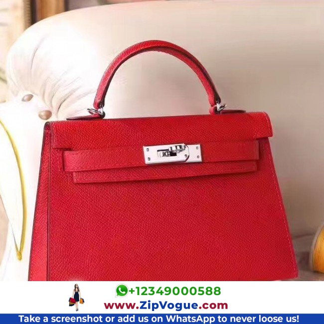 Hermes Red Epsom Kelly Mini II 20cm Lushentic AAAAA Grade Replica