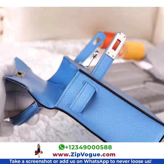 Hermes Celeste Epsom Kelly Mini II 20cm Lushentic AAAAA Grade Replica - Image 4